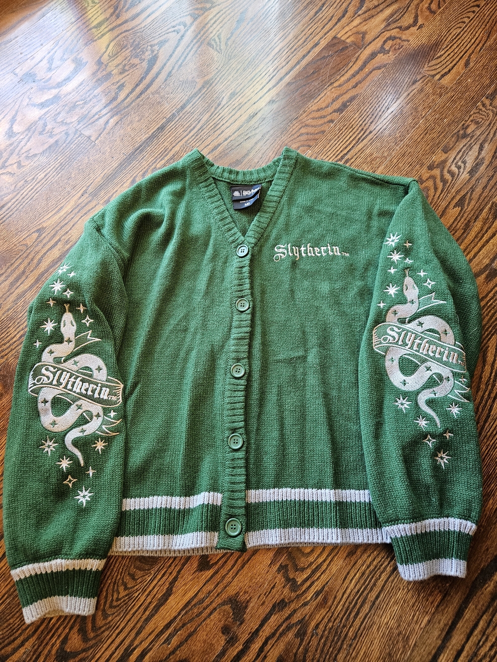 Warner Bros. Slytherin Green Button-Up Cardigan